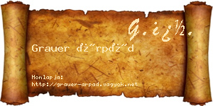 Grauer Árpád névjegykártya